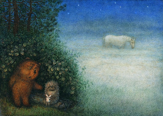 Hedgehog, bear and horse