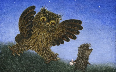 Owl follows Hedgehog color